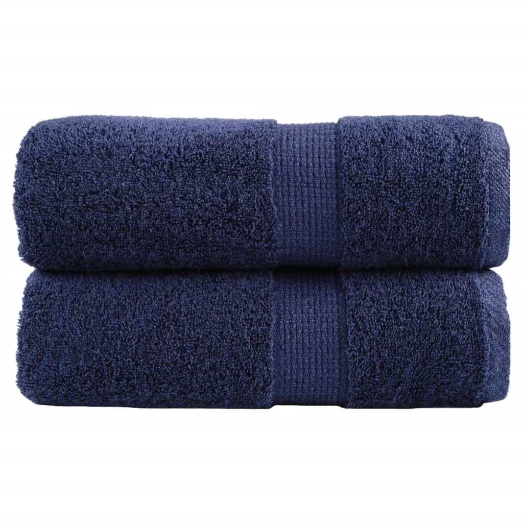 VidaXL Serviettes d'invité SOLUND 2 pcs 600 g m² 30x50 cm bleu marine