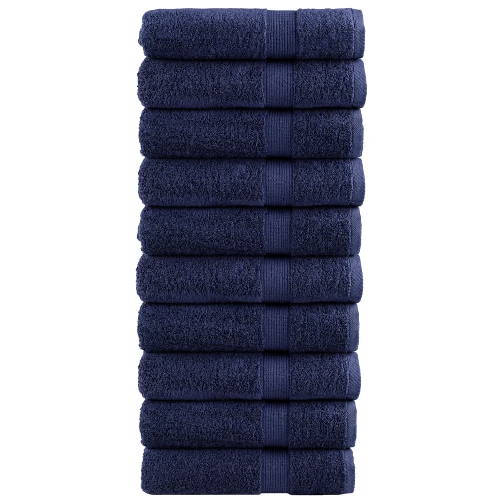 VidaXL serviettes de bain solund 10 pcs 600 g m² 70x140 cm bleu marine