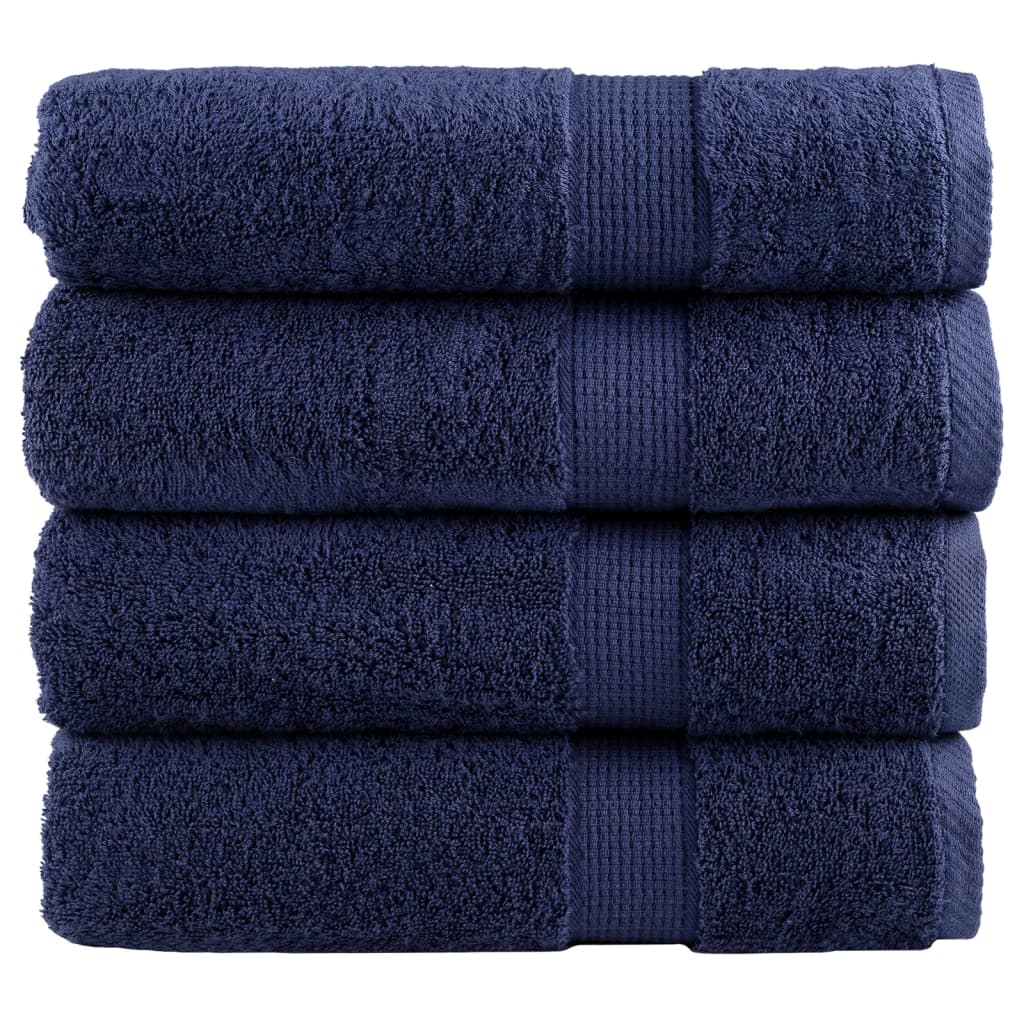 VidaXL serviettes de bain solund 4 pcs 600 g m² 100x150 cm bleu marine