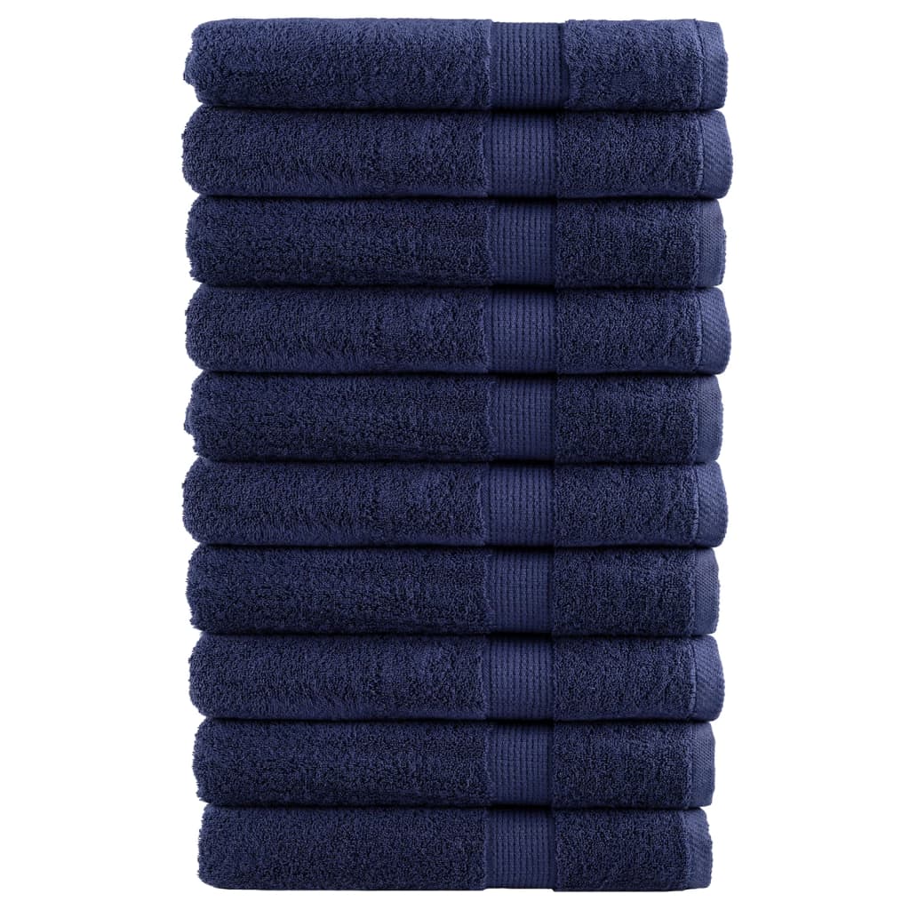VidaXL serviettes de sauna solund 10 pcs 600 g m² 80x200 cm bleu marine