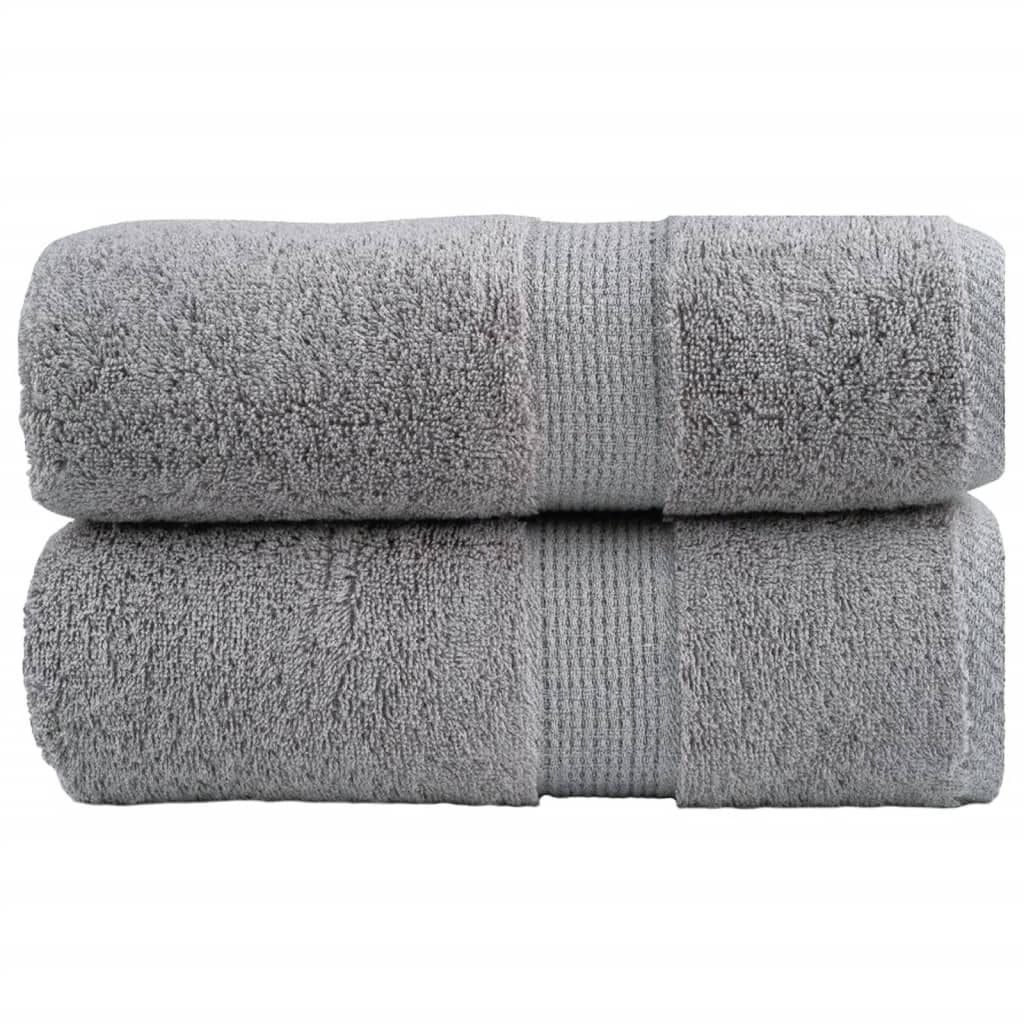 VidaXL Serviettes d'invité SOLUND 2 pcs 600 g m² 30x30 cm gris