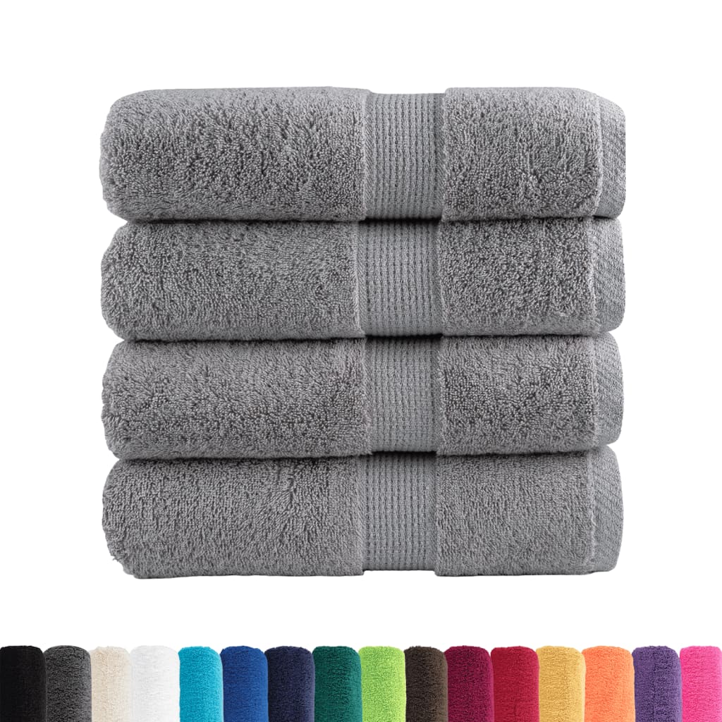 VidaXL Serviettes d'invité SOLUND 4 pcs 600 g m² 30x30 cm gris