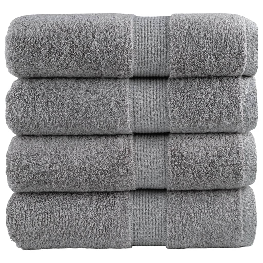 VidaXL Serviettes d'invité SOLUND 4 pcs 600 g m² 30x50 cm gris