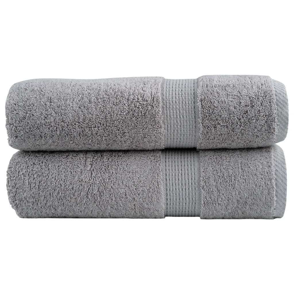 VidaXL Serviettes de bain SOLUND 2 pcs 600 g m² 100x150 cm gris