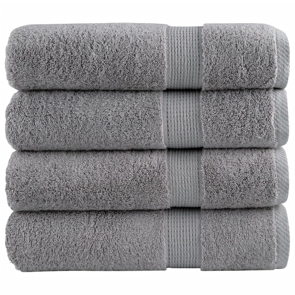 VidaXL serviettes de bain solund 4 pcs 600 g m² 100x150 cm gris