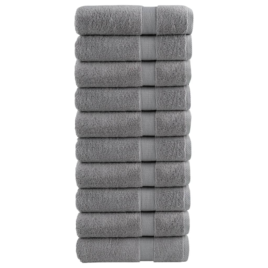 VidaXL serviettes de bain solund 10 pièces 600 g m² 100x150 cm gris