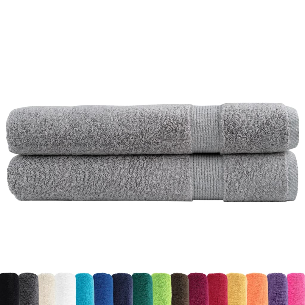 VidaXL serviettes de sauna solund 2 pcs 600 g m² 80x200 cm gris