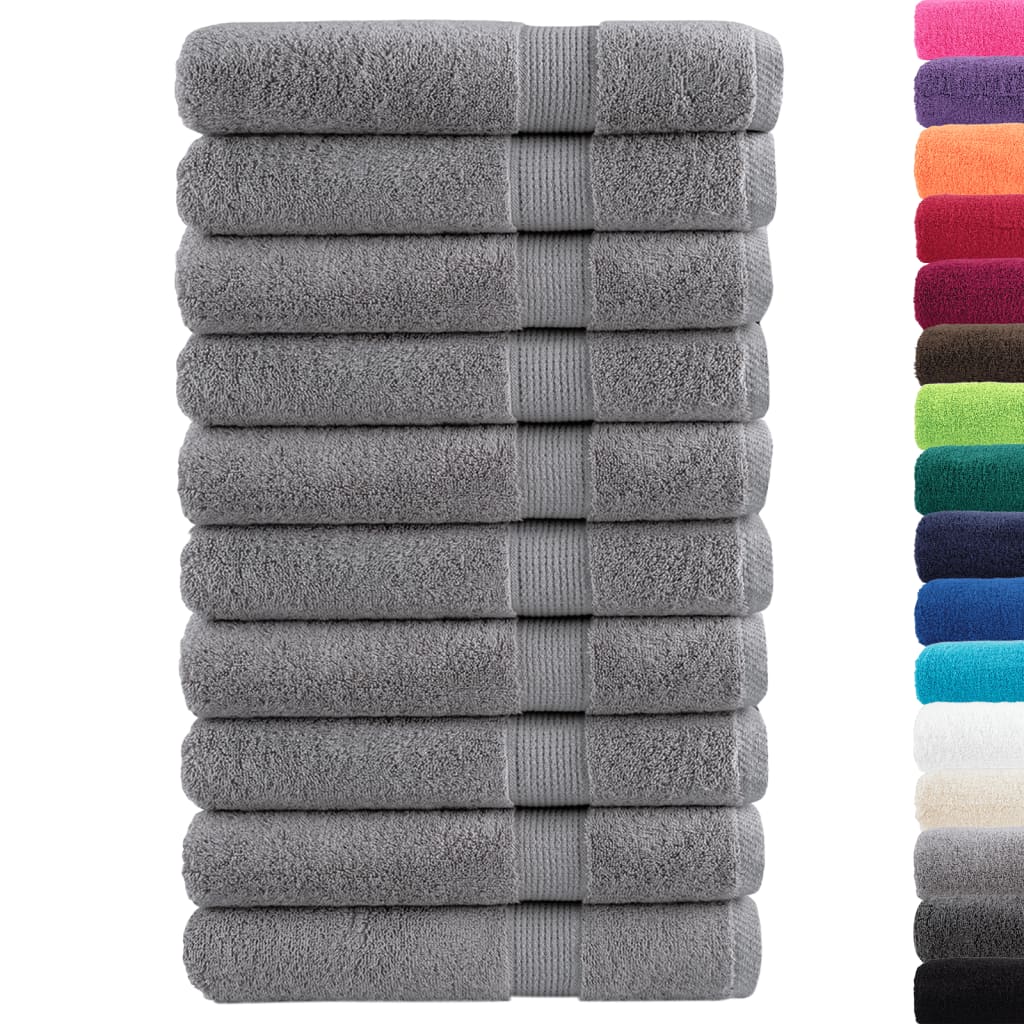 VidaXL serviettes de sauna solund 10 pièces 600 g m² 80x200 cm gris
