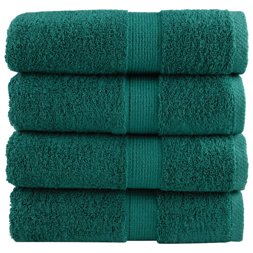 VidaXL Serviettes d'invité SOLUND 4 pcs 600 g m² 30x30 cm vert