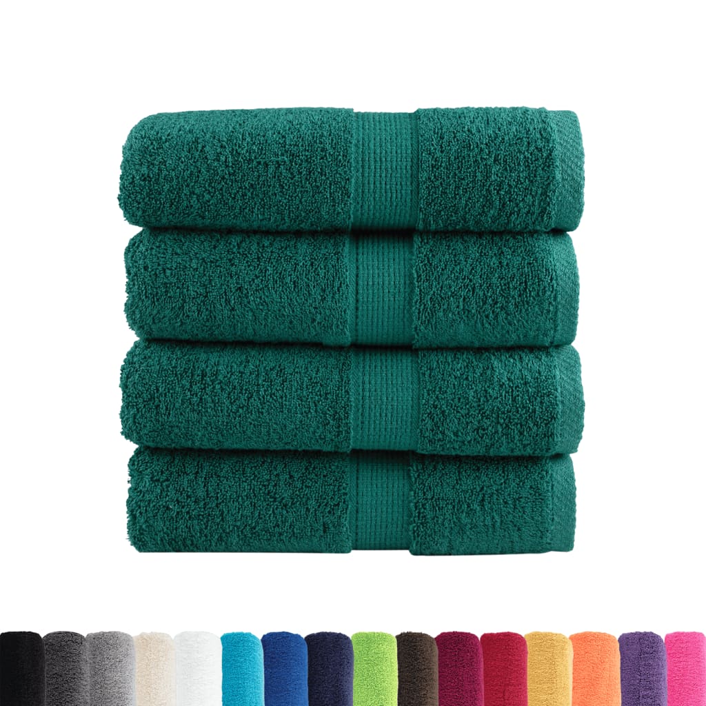 VidaXL Serviettes d'invité SOLUND 4 pcs 600 g m² 30x30 cm vert