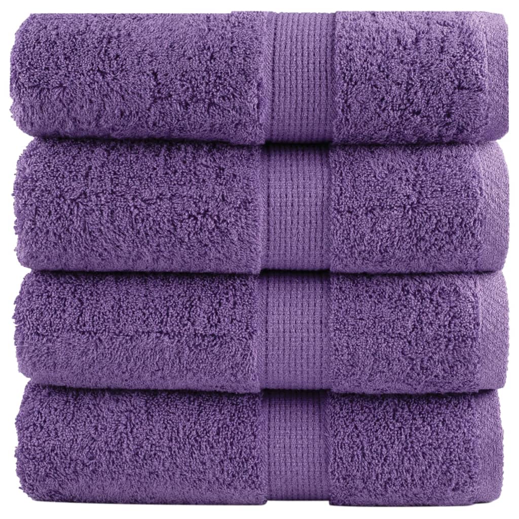 VidaXL Serviettes d'invité SOLUND 4 pcs 600 g m² 30x30 cm violet