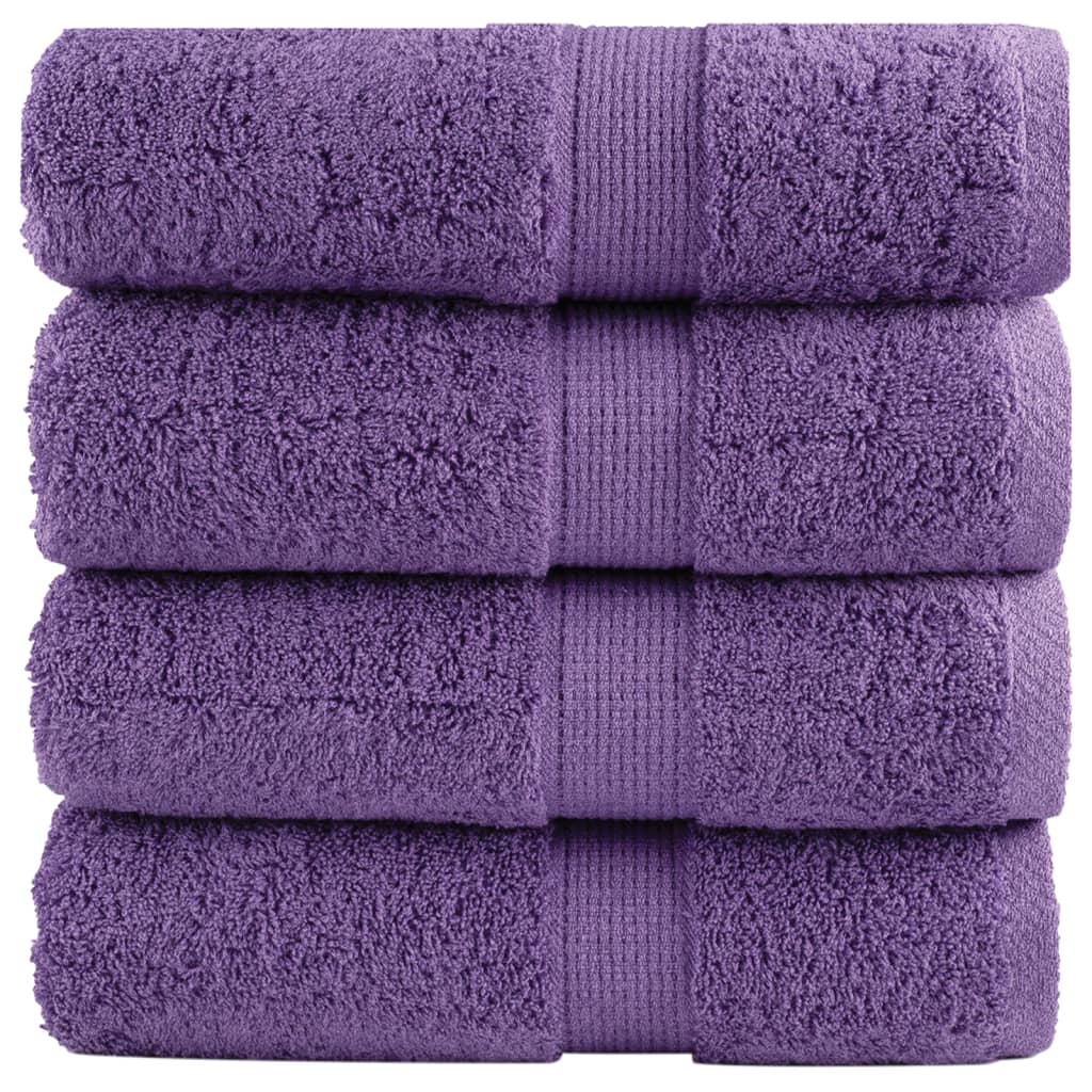 VidaXL serviettes invité solund 4 pcs 600 g m² 30x50 cm violet