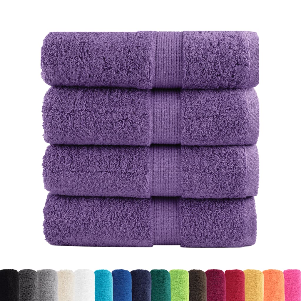 VidaXL serviettes invité solund 4 pcs 600 g m² 30x50 cm violet