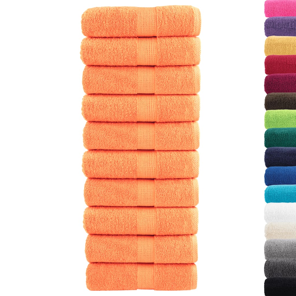 Vidaxx débarbouillettes premium solund 10 pièces orange 30x30 cm 600 g m²
