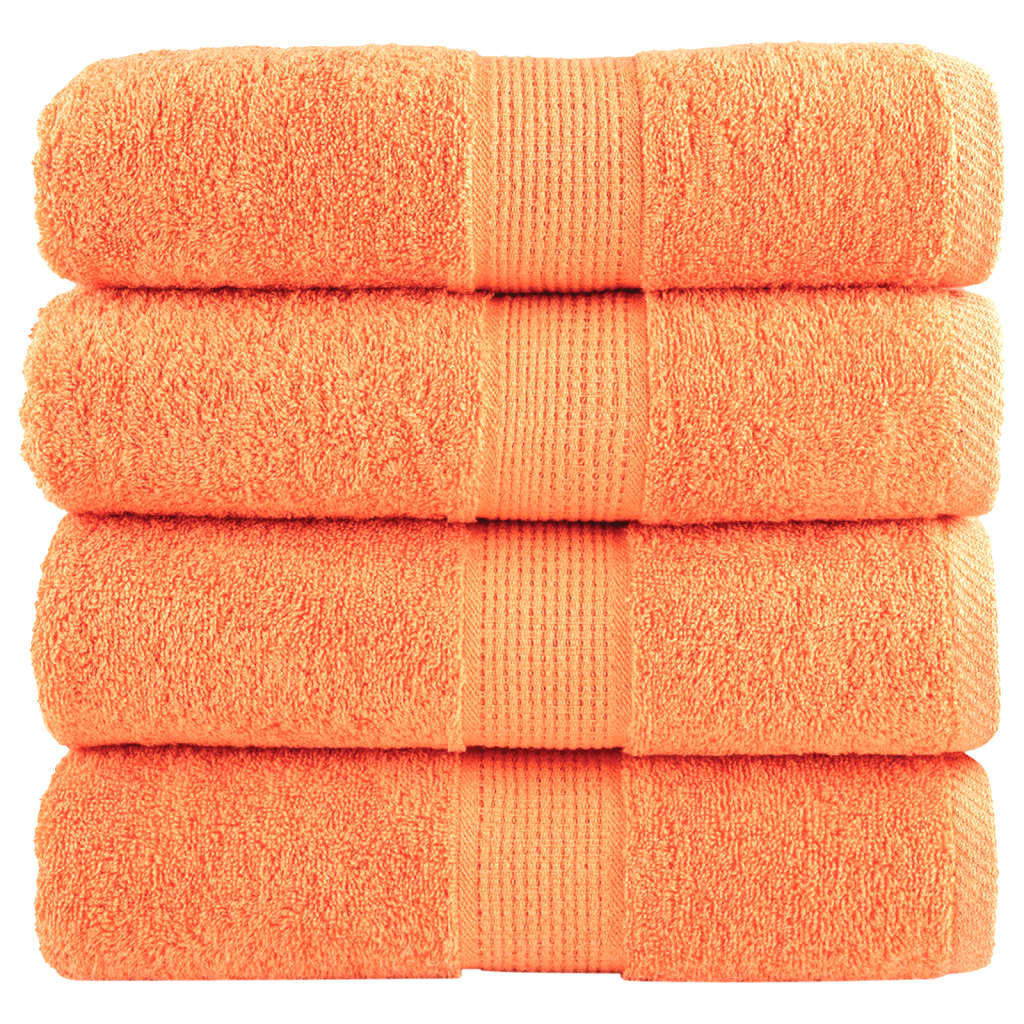 VidaXL serviettes invités solund 4 pcs 600 g m² 30x50 cm orange