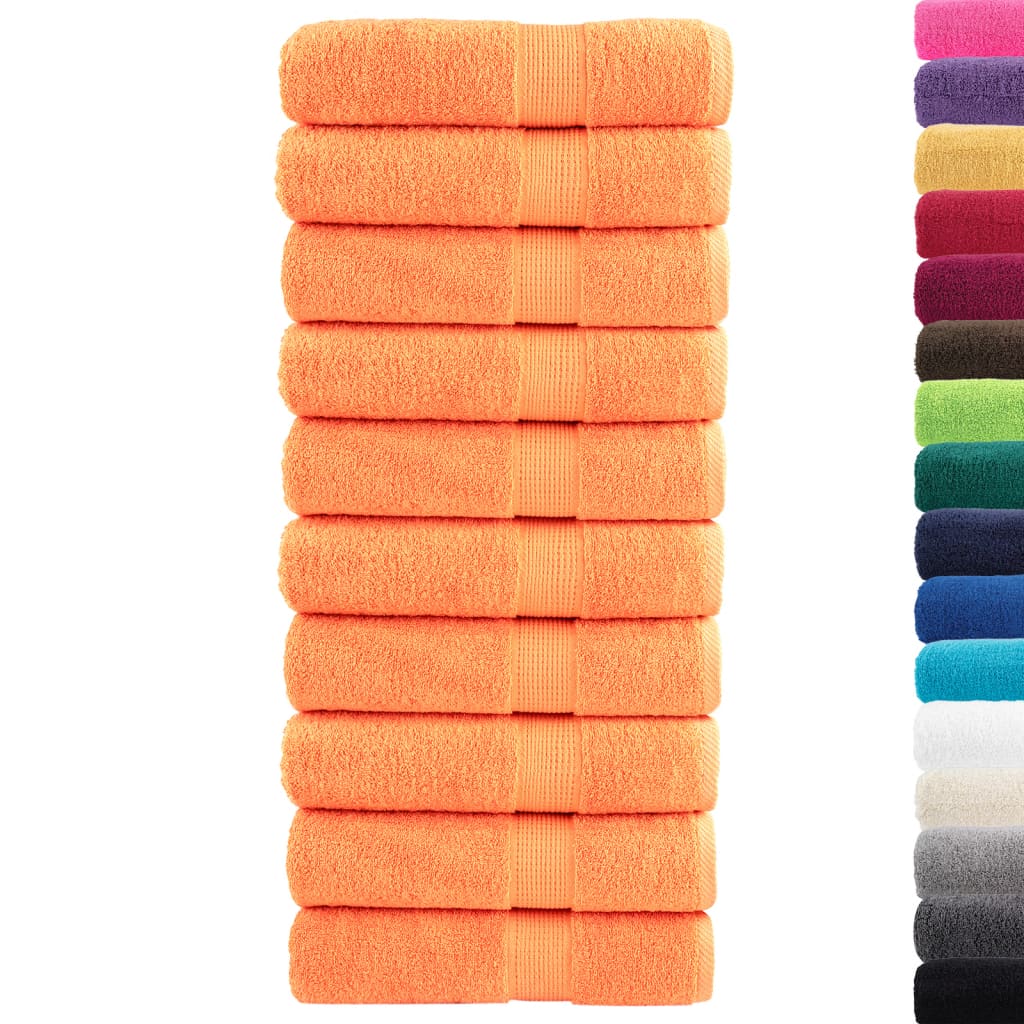 VidaXL serviettes de bain solund 10 pièces 600 g m² 70x140 cm orange