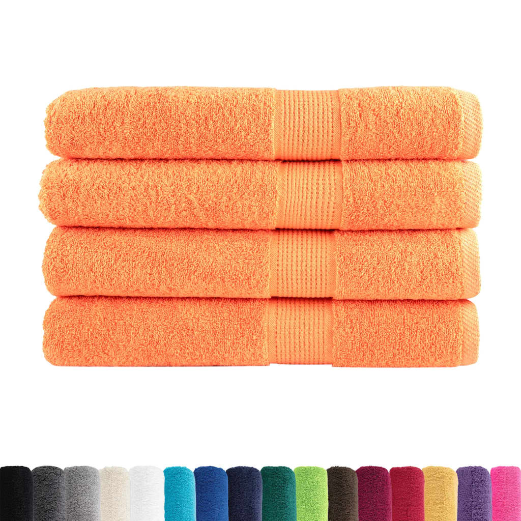 VidaXL serviettes de sauna solund 4 pcs 600 g m² 80x200 cm orange