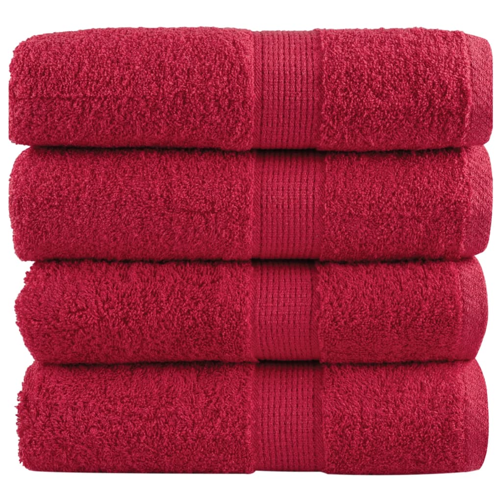 VidaXL serviettes invités solund 4 pcs 600 g m² 30x30 cm rouge