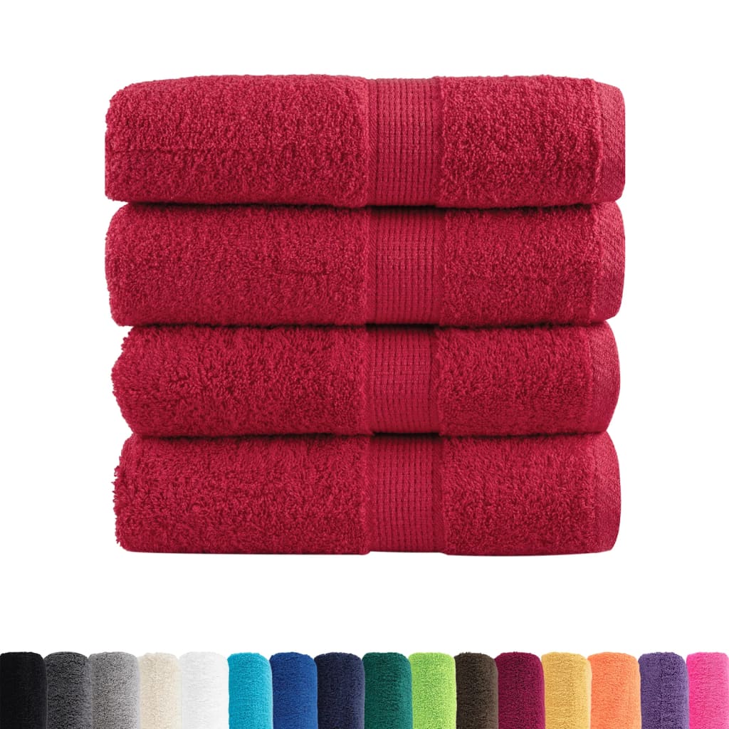VidaXL serviettes invités solund 4 pcs 600 g m² 30x30 cm rouge