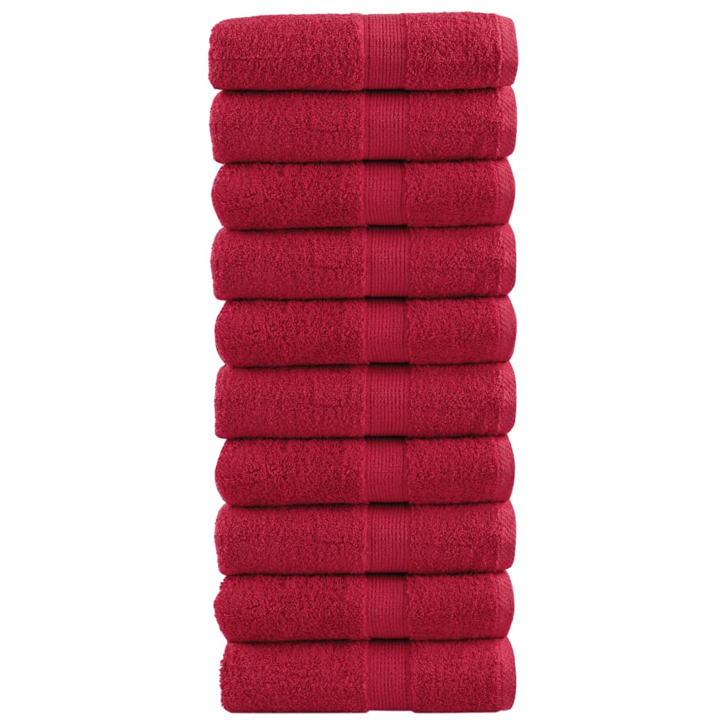 VidaXL serviettes invités solund 10 pcs 600 g m² 30x30 cm rouge