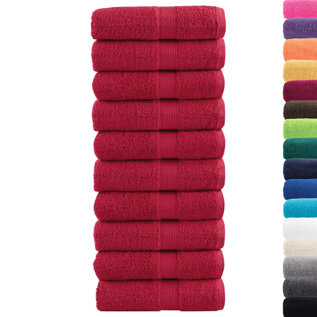 VidaXL serviettes invités solund 10 pcs 600 g m² 30x30 cm rouge
