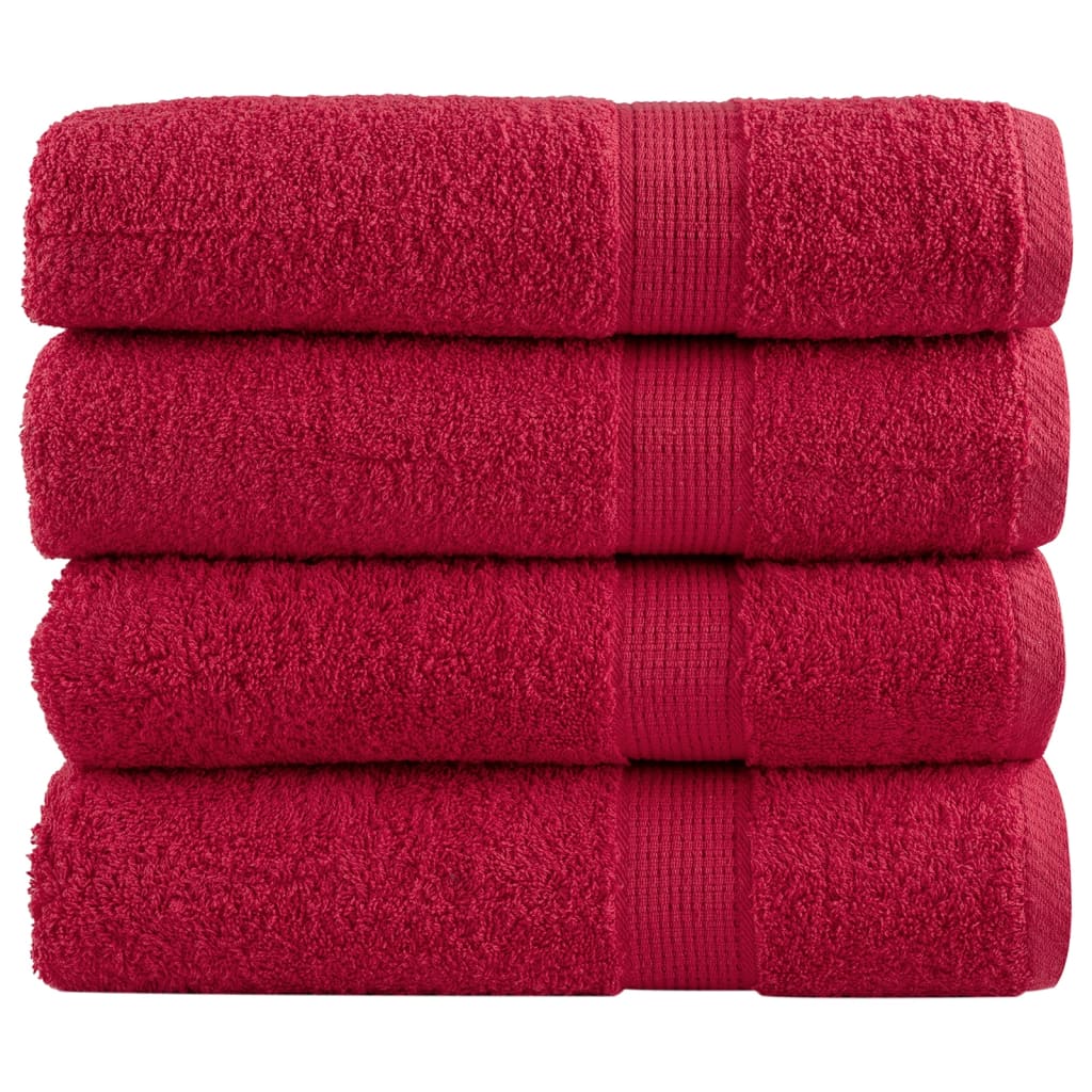 VidaXL Serviettes SOLUND 4 pcs 600 g m² 50x100 cm rouge