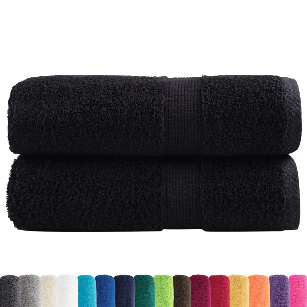 VidaXL Serviettes d'invité SOLUND 2 pcs 600 g m² 30x30 cm noir