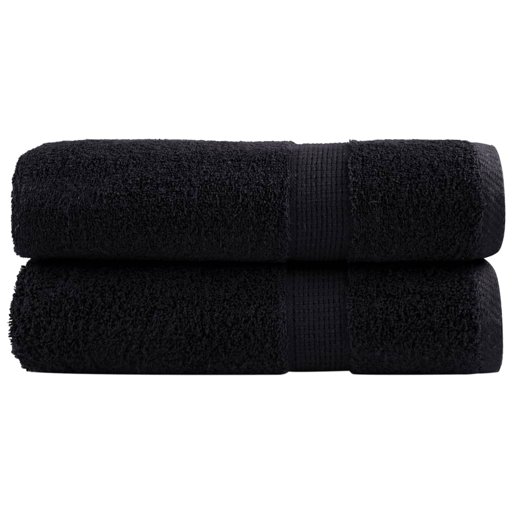 VidaXL Serviettes SOLUND 2 pcs 600 g m² 50x100 cm noir