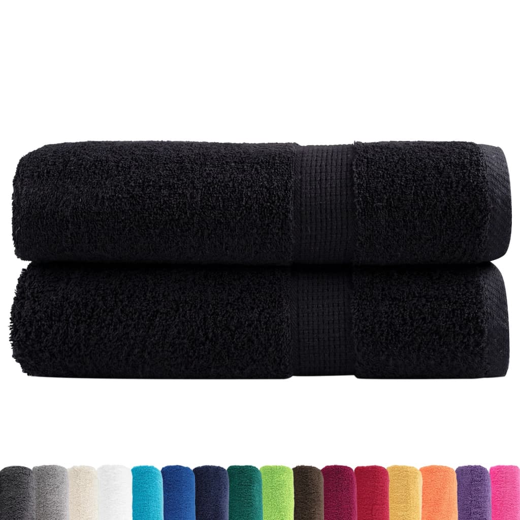 VidaXL Serviettes SOLUND 2 pcs 600 g m² 50x100 cm noir