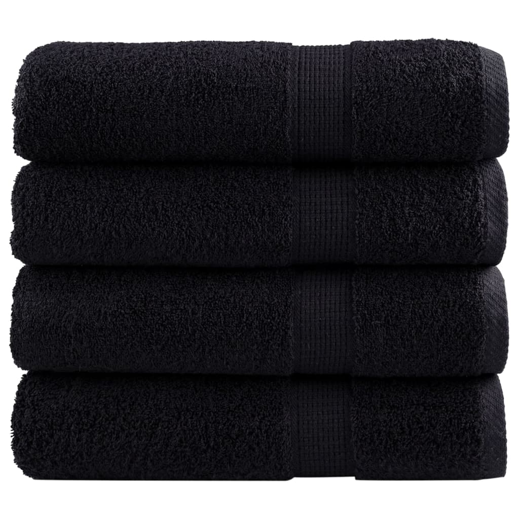 VidaXL serviettes de bain solund 4 pcs 600 g m² 70x140 cm noir