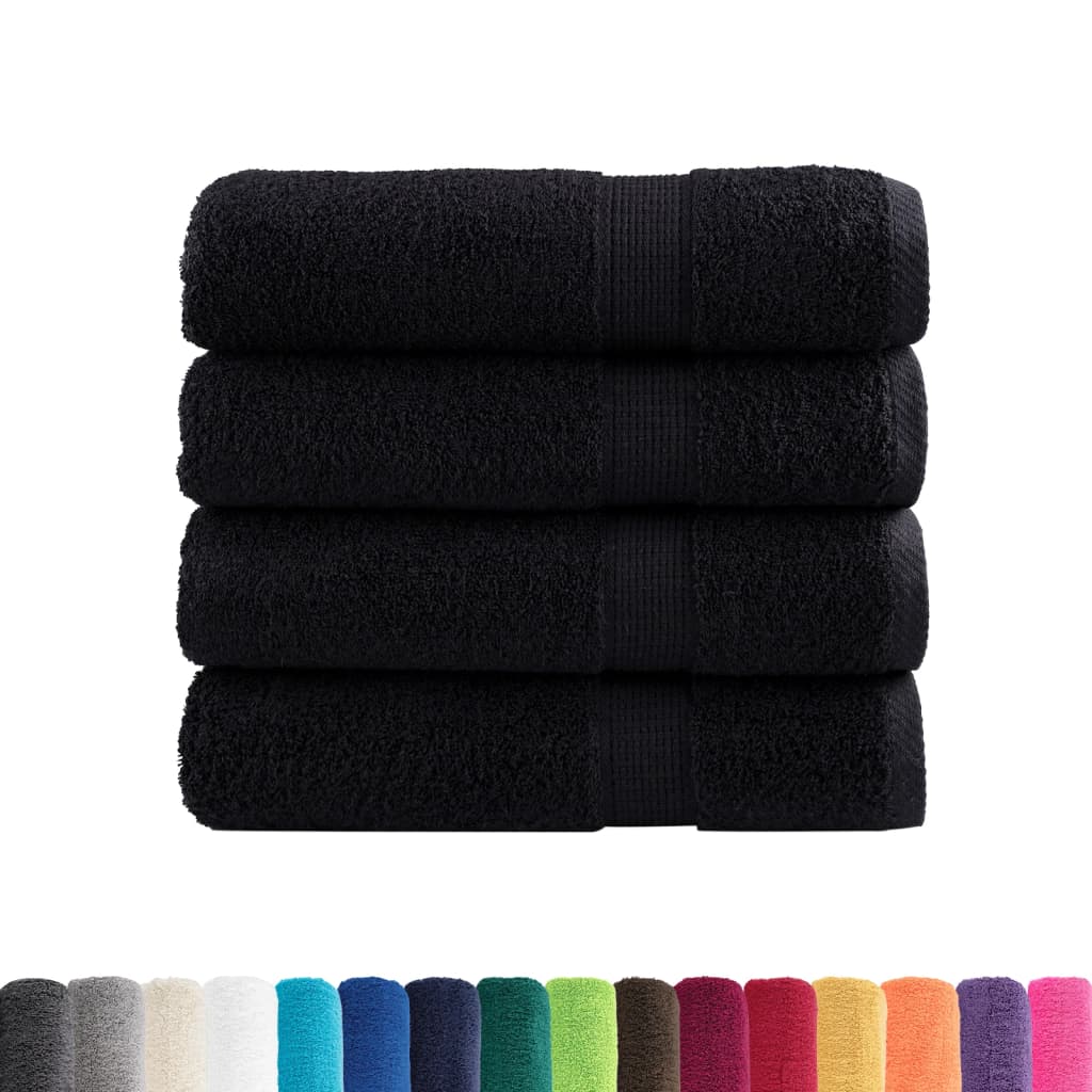 VidaXL serviettes de bain solund 4 pcs 600 g m² 70x140 cm noir