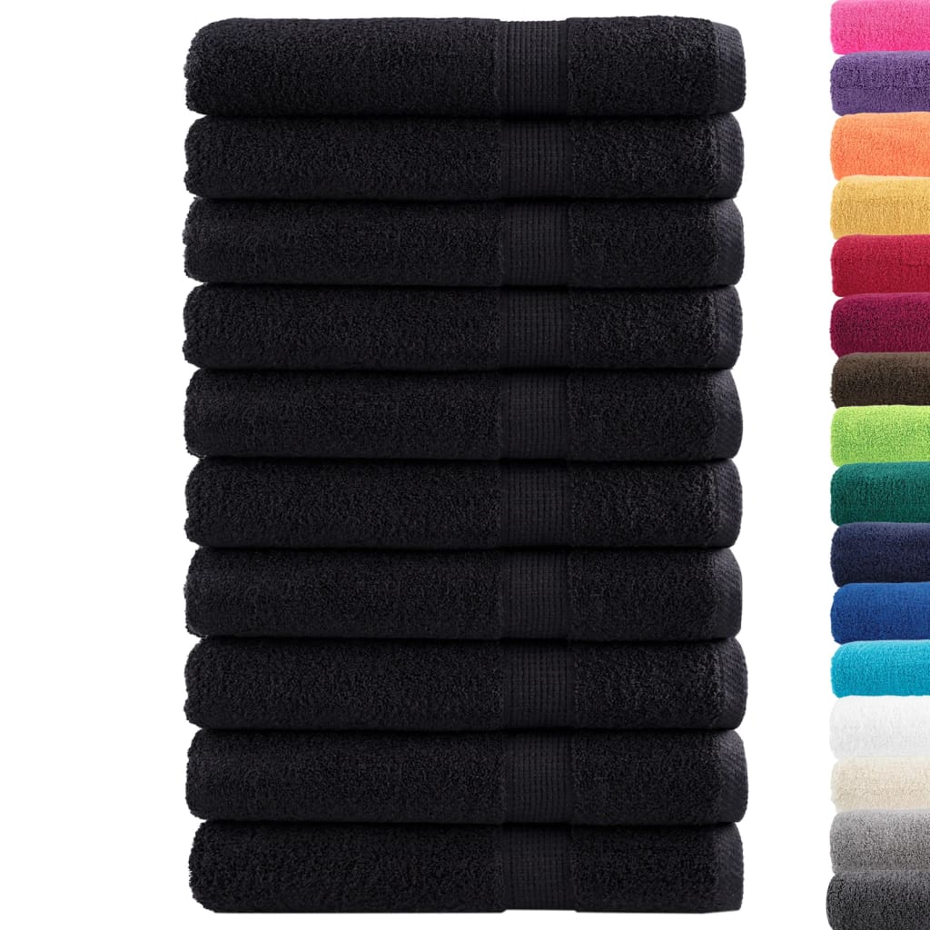 VidaXL serviettes de sauna solund 10 pièces 600 g m² 80x200 cm noir