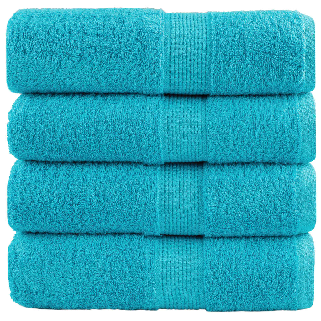 Vidaxx débarbouillettes premium solund 4 pièces turquoise 30x30 cm 600 g m2