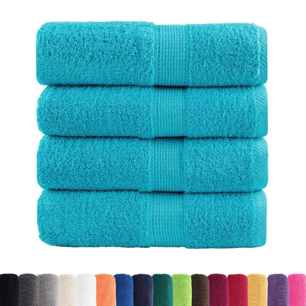 Vidaxx débarbouillettes premium solund 4 pièces turquoise 30x30 cm 600 g m2