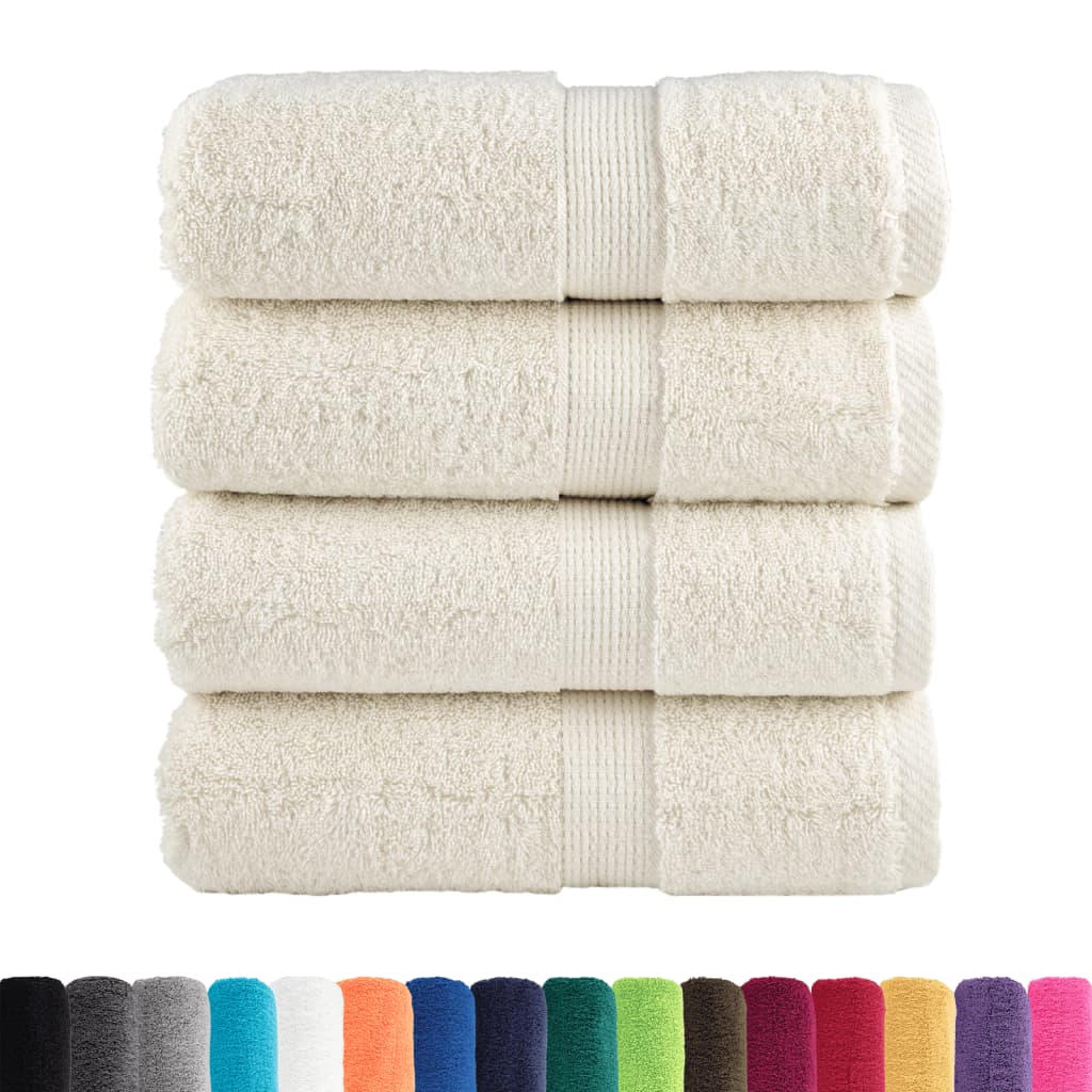 Vidaxx débarbouillettes premium solund 4 pièces crème 30x30 cm 600 g m2
