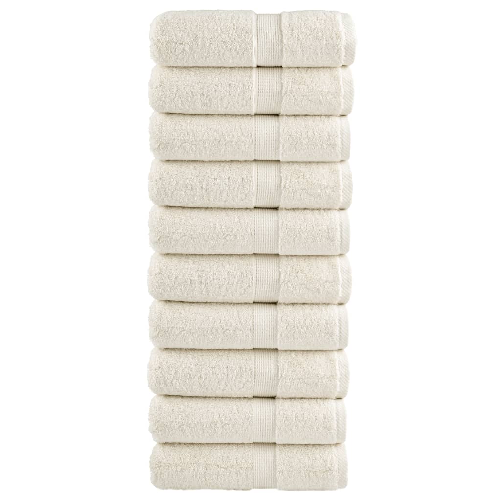 VidaXL Serviettes d'invité SOLUND 10 pcs 600 g m² 30x30 cm crème