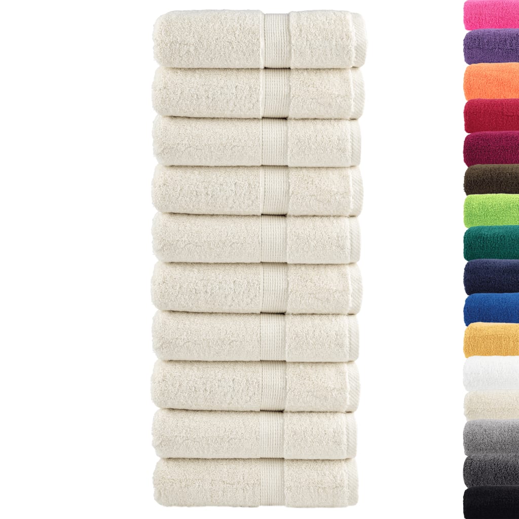 VidaXL Serviettes d'invité SOLUND 10 pcs 600 g m² 30x50 cm crème
