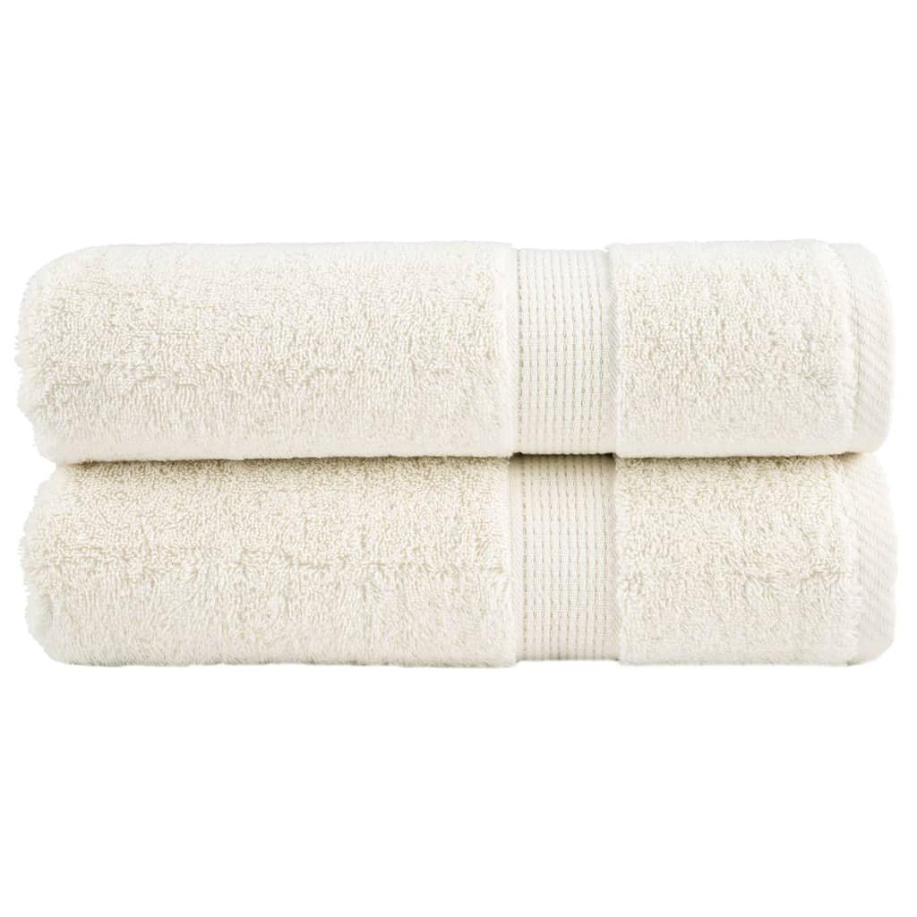 VidaXL Serviettes de bain SOLUND 2 pcs 600 g m² 70x140 cm crème