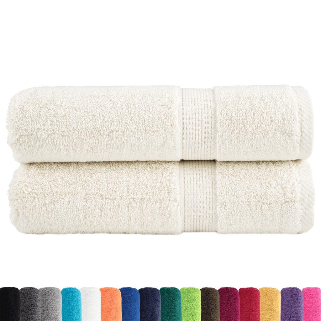 VidaXL Serviettes de bain SOLUND 2 pcs 600 g m² 70x140 cm crème