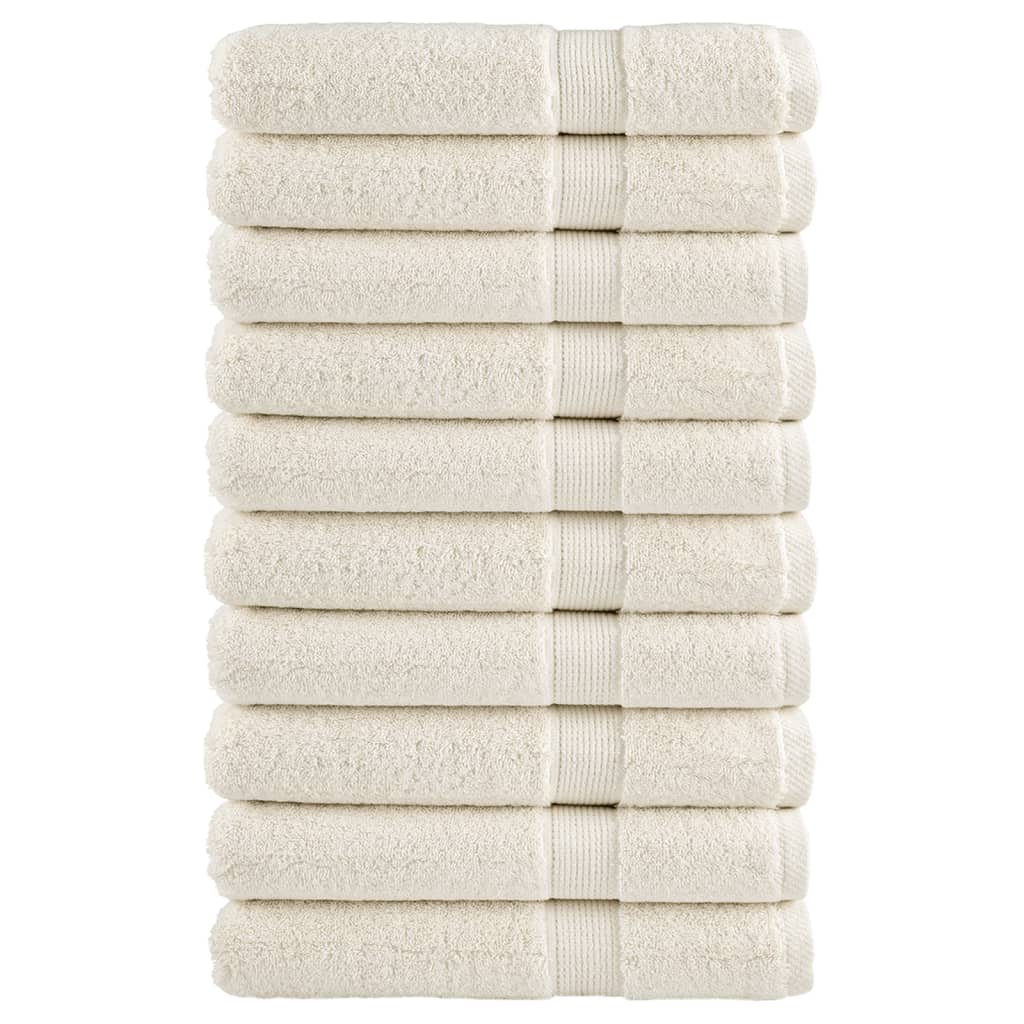 VidaXL serviettes de sauna solund 10 pièces 600 g m² 80x200 cm couleur crème
