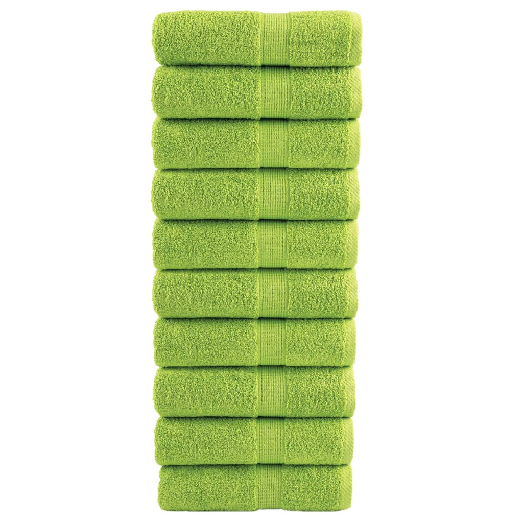 Vidaxx débarbouillettes premium solund 10 pièces vert pomme 30x30 cm 600 g m²