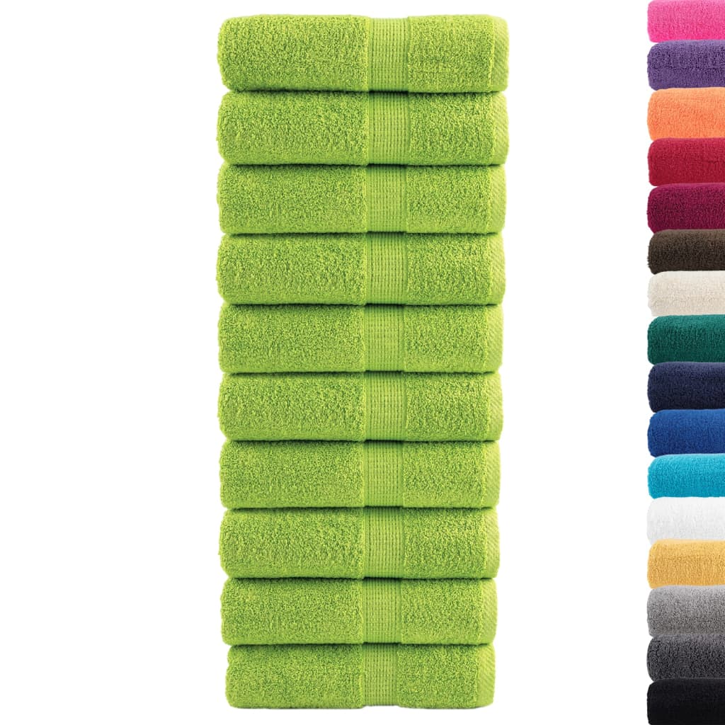 Vidaxx débarbouillettes premium solund 10 pièces vert pomme 30x30 cm 600 g m²