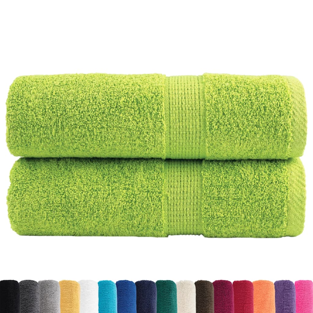 VidaXL serviettes invités solund 2 pcs 600 g m² 30x50 cm vert pomme