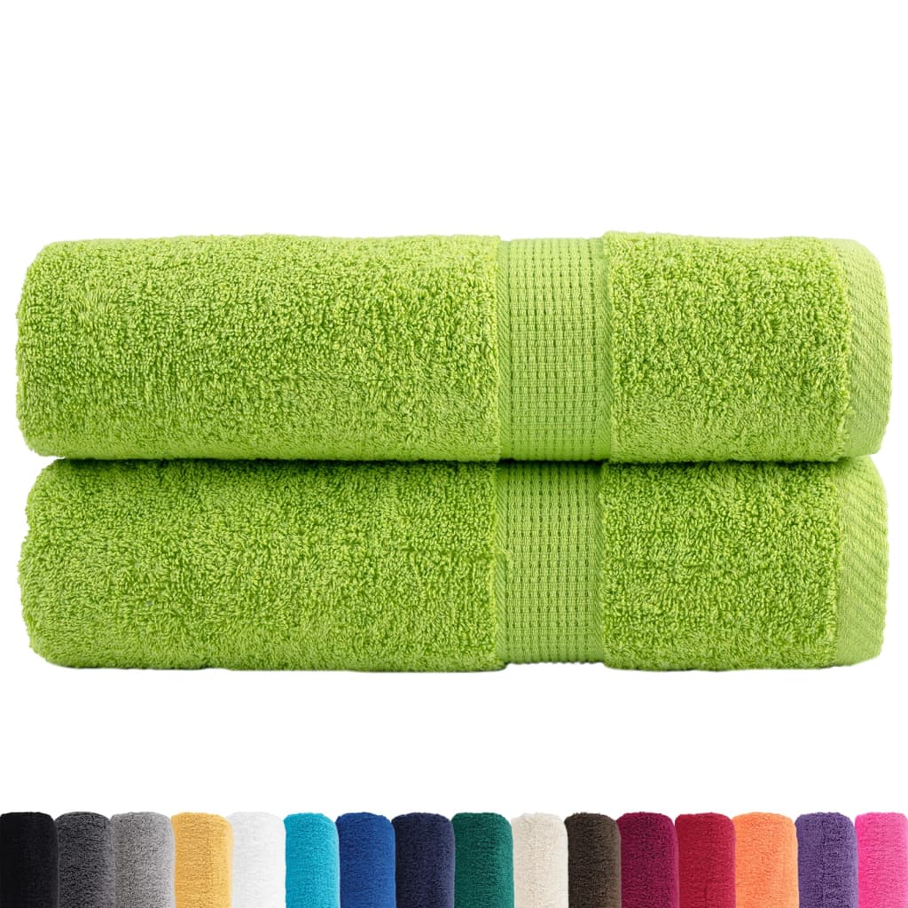 VidaXL Serviettes de bain SOLUND 2 pcs 600 g m² 70x140 cm vert pomme