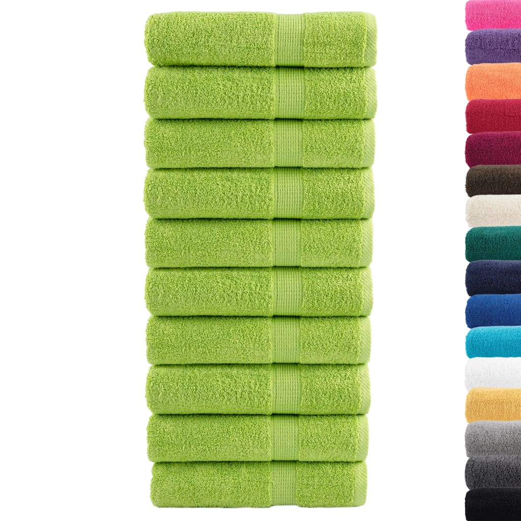 VidaXL serviettes de bain solund 10 pcs 600 g m² 70x140 cm vert pomme