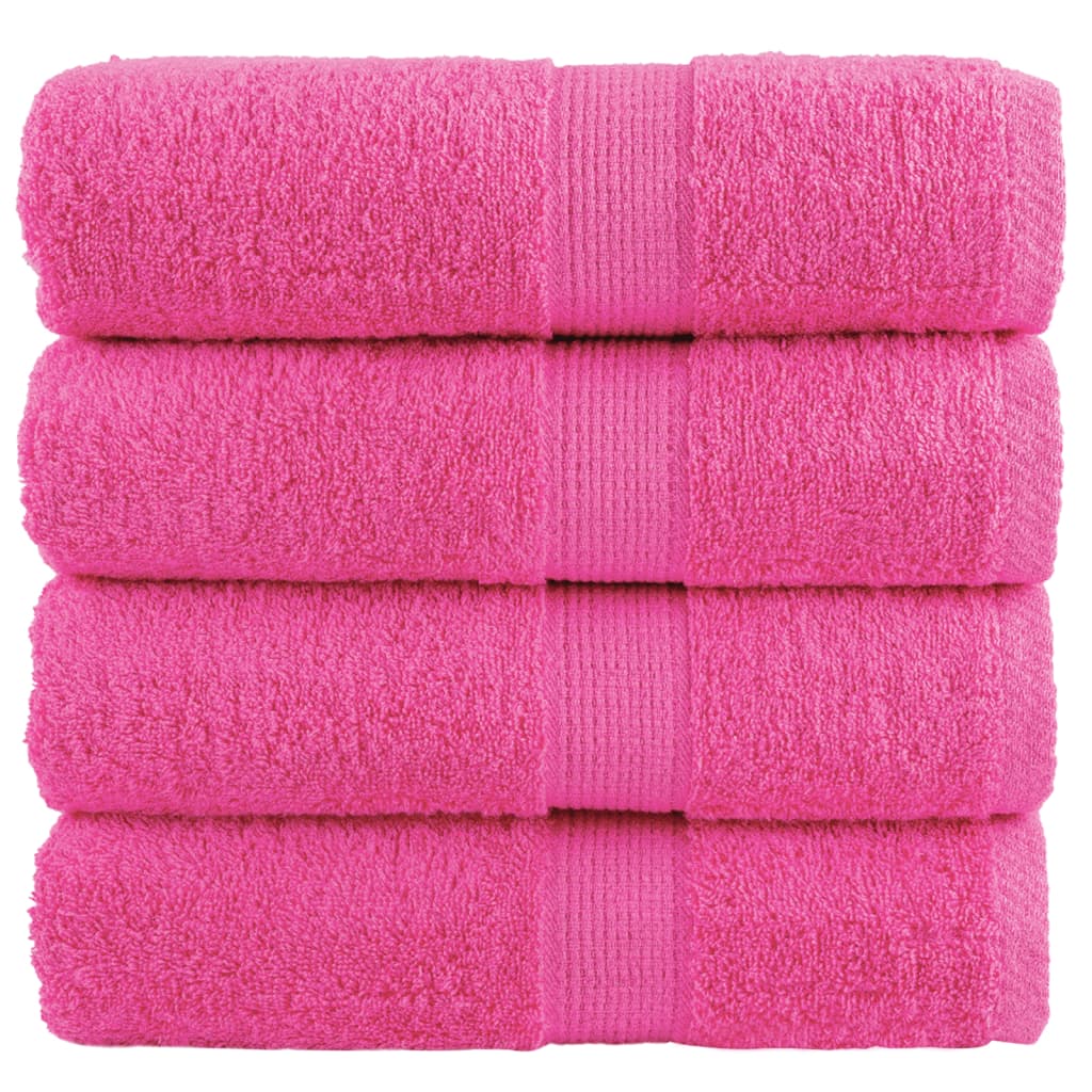 VidaXL Serviettes d'invité SOLUND 4 pcs 600 g m² 30x30 cm rose