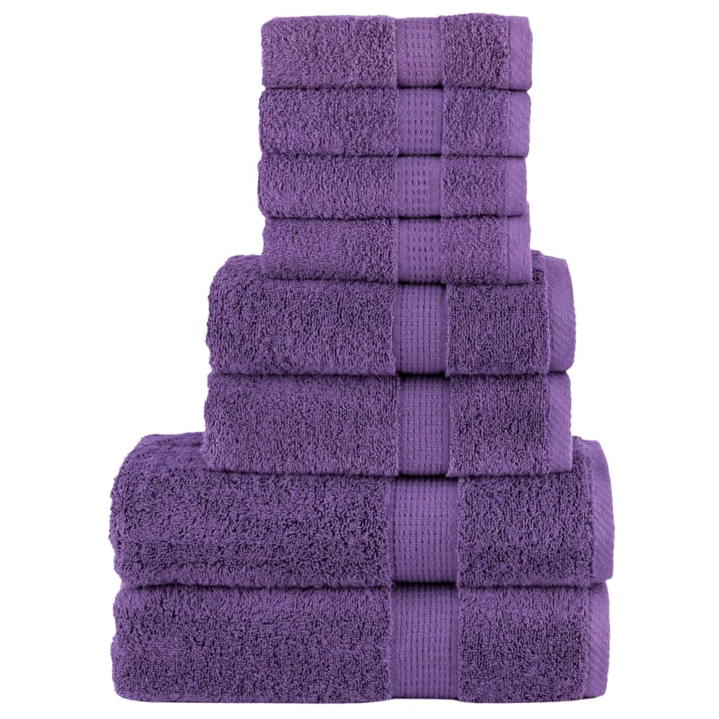 VidaXL ensemble de serviettes 8 pièces solund 600 g m² violet