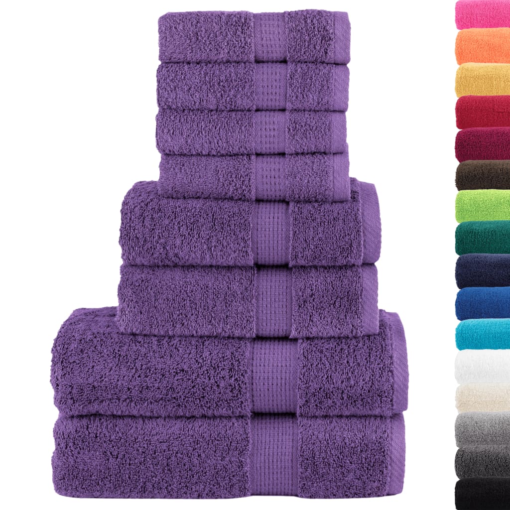 VidaXL ensemble de serviettes 8 pièces solund 600 g m² violet