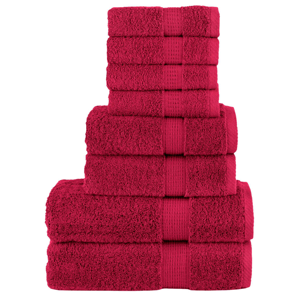 Vidaxx ensemble de serviettes 8 pièces solund 600 g m² rouge