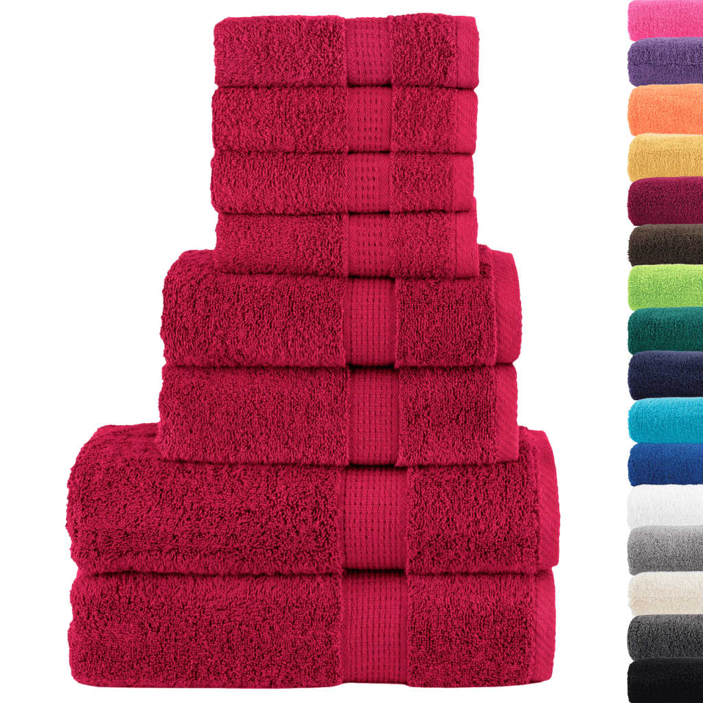 Vidaxx ensemble de serviettes 8 pièces solund 600 g m² rouge